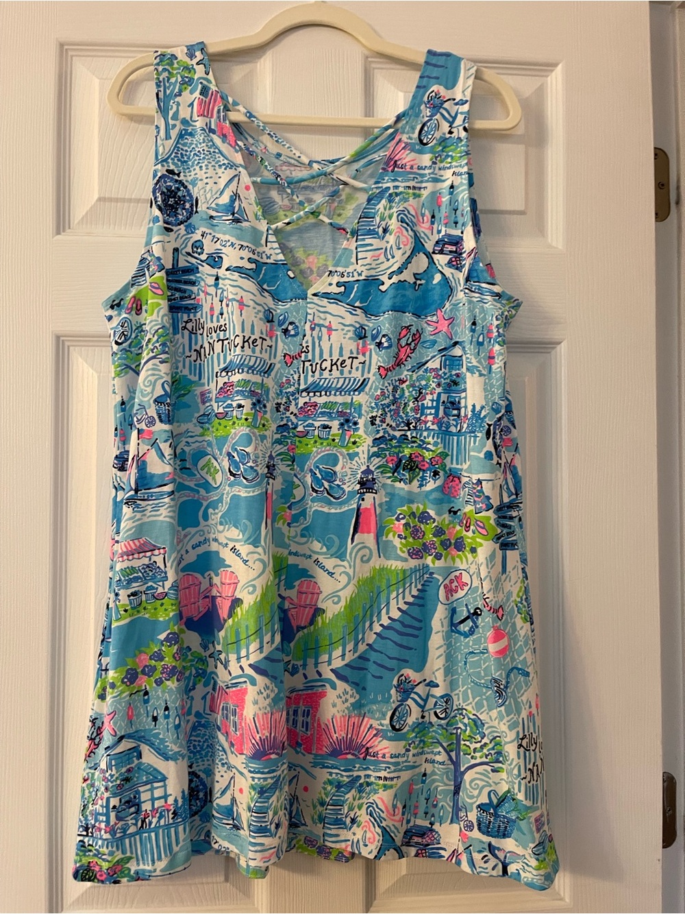 Lilly Pulitzer Blue Printed Sleeveless Dress - Picture 5 of 7